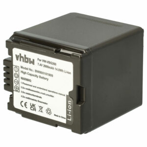 Bateria para Câmara Vídeo Panasonic VW-VBG260 - 2000 mAh 7.2 V Li-Ion vhbw