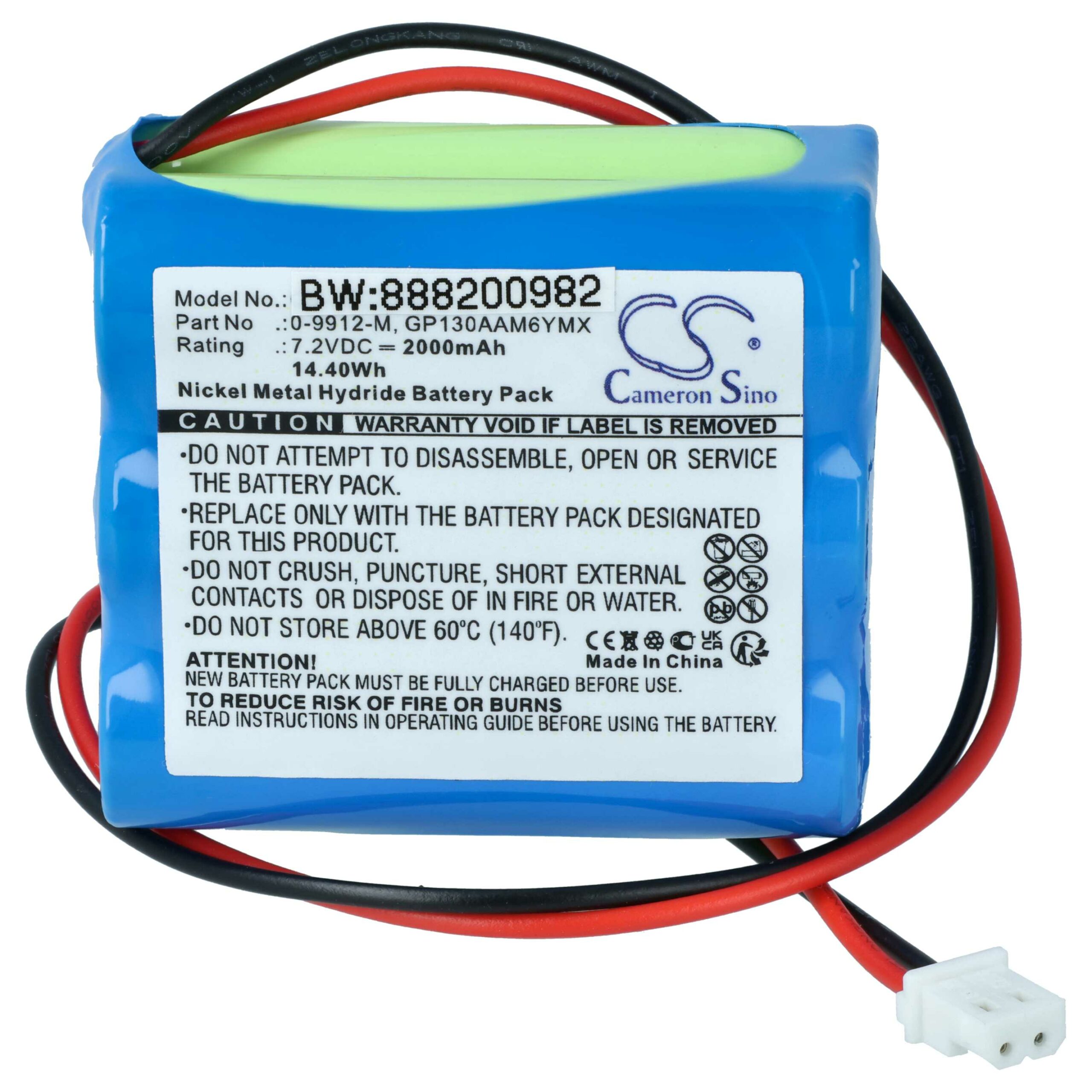 Bateria para Sistema de Alarme vhbw 7.2V 2000mAh NiMH - Compatível BT GP100AAS6YMX, GP130AAM6YMX, GP220AAM6YMX - Image 3