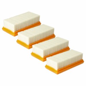 Filtro de ar plissado vhbw para aspiradores Makita, Nilfisk, Flex e Milwaukee - Pack 4x