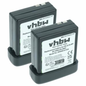 2x Bateria vhbw para Rádio Kenwood PB-32, PB-32H, PB-33 - 1000 mAh 6 V NiMH