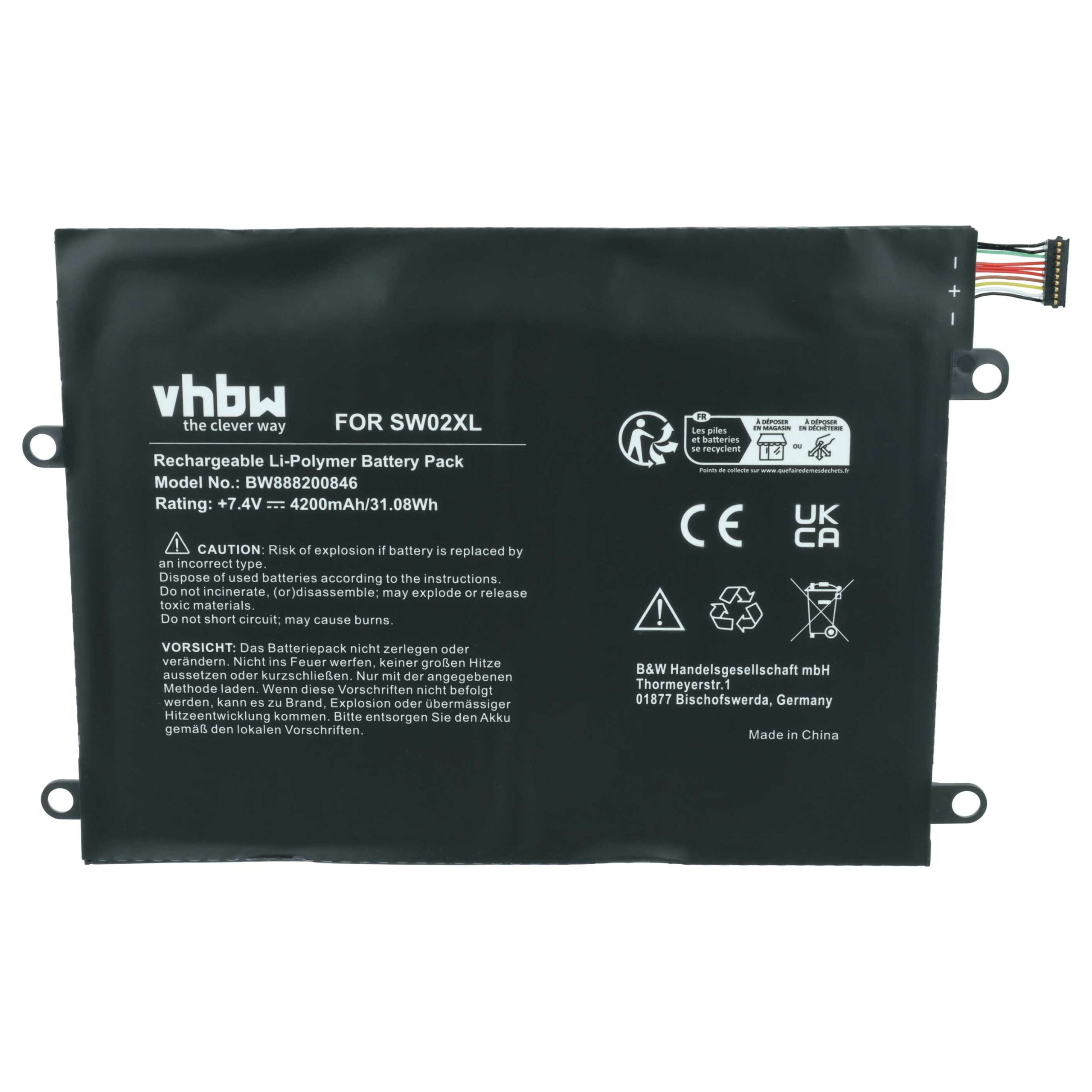 Bateria vhbw para HP portátil - SW02XL, HSTNN-IB7N - 4200 mAh 7.4V Li-polymer - Image 3