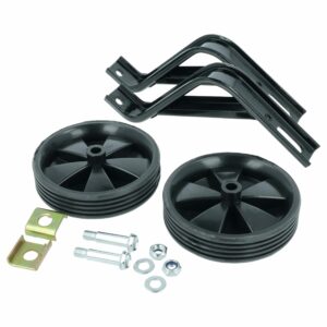 2x Rodas de Treino Universais com Proteção Anti-Rotação para Bicicletas Infantis 16 polegadas - Preto