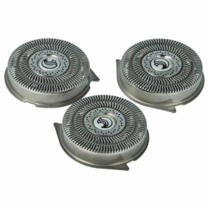 3 Cabeças de Corte Substituição Philips HQ9 para Máquina de Barbear Elétrica Philips, Prata