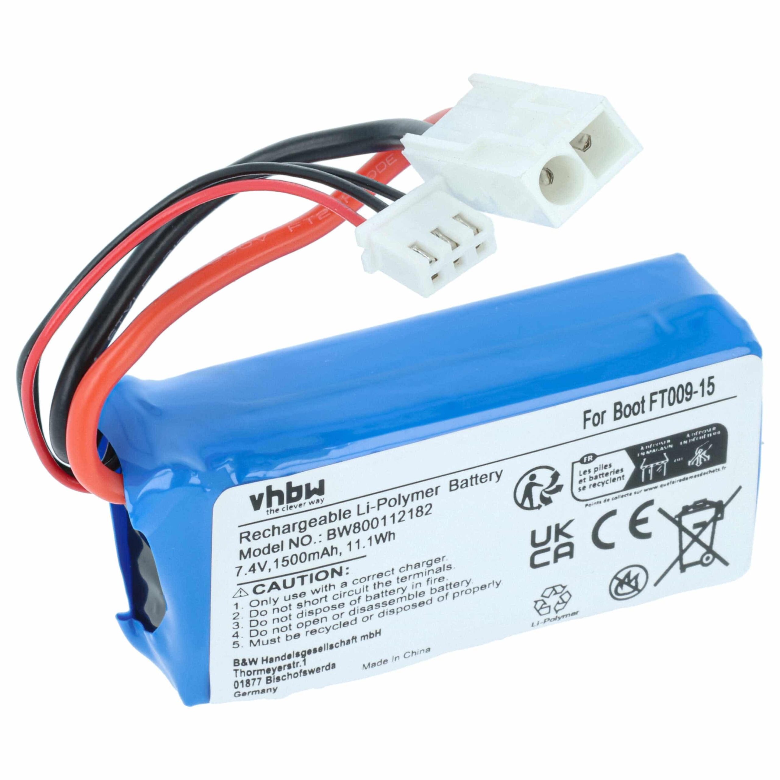 Bateria vhbw 1500 mAh 7.4V Li-polymer para Revell 44140 - Plug Mini JST