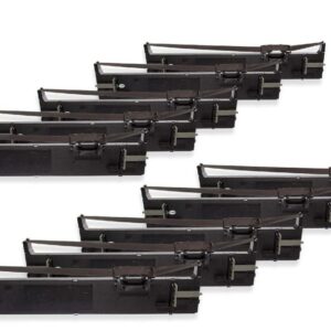 Pack 10x Fita de Tinta Compatível Epson S015610, C13S015610 para Impressoras Matriciais e de Recibos - Preta