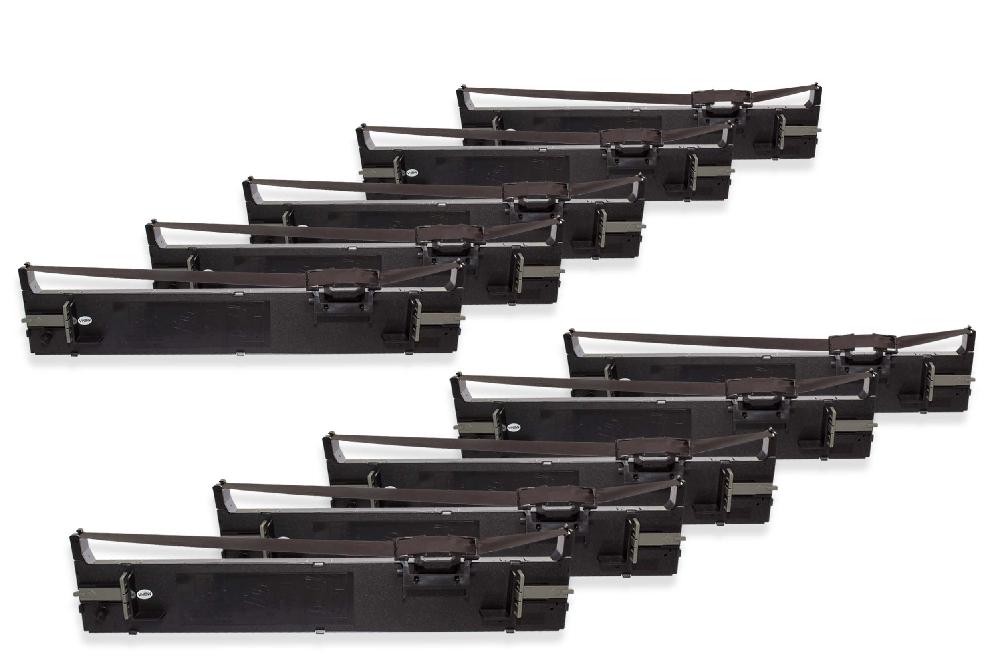 Pack 10x Fita de Tinta Compatível Epson S015610, C13S015610 para Impressoras Matriciais e de Recibos - Preta