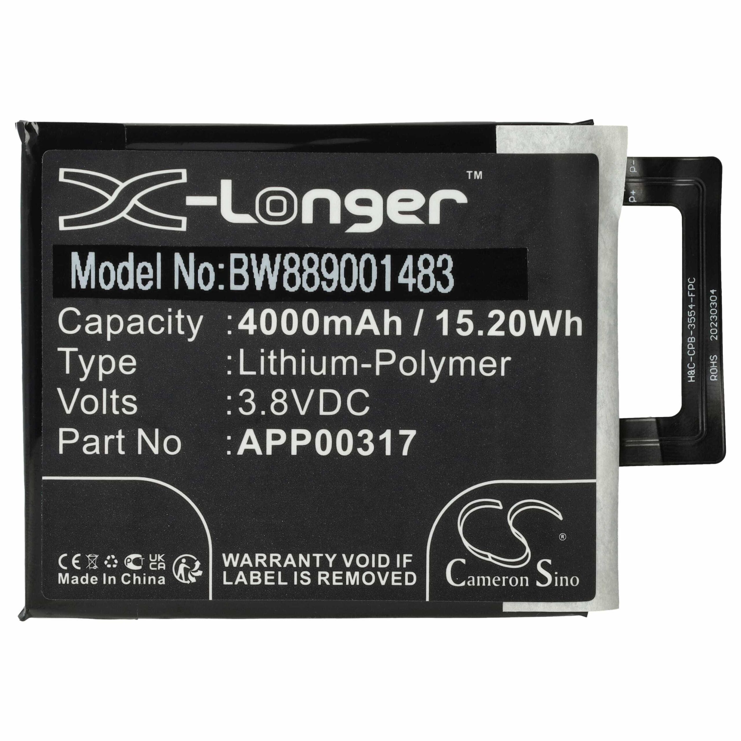 Bateria vhbw para CAT Caterpillar APP00317 - 4000 mAh 3.8 V Li-polymer