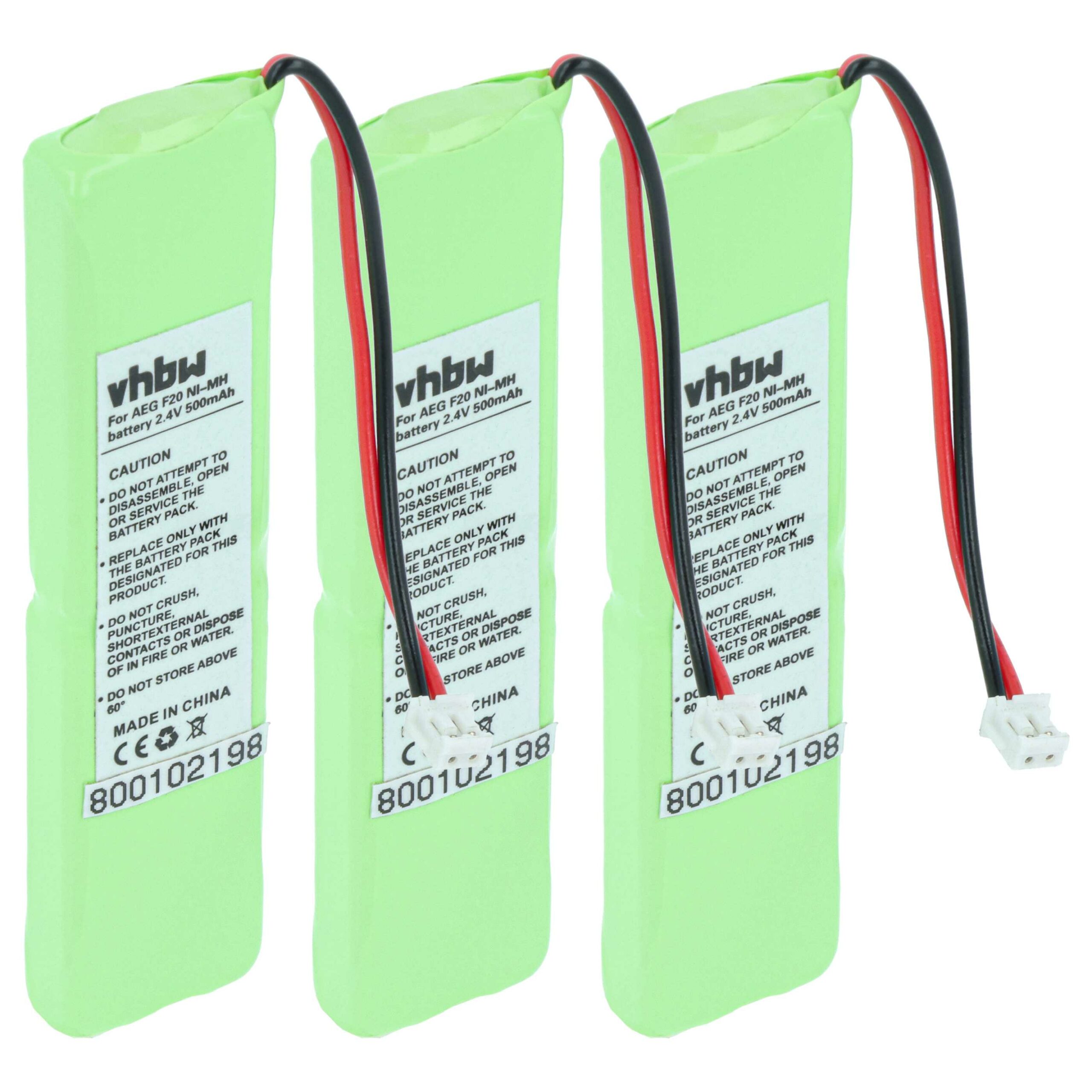 3x Baterias para Telefone Fixo Grundig - 500 mAh 2.4 V NiMH