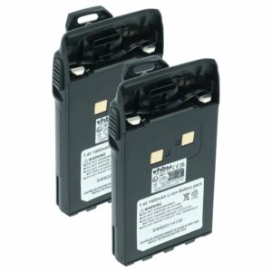 Bateria de Rádio 2x vhbw BLO-004, BLO-007, BLO-001 - 1400 mAh 7.4 V Li-Ion com Clip de Cinto
