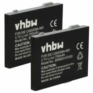 2 Baterias de substituição vhbw para telefones Siemens DECT (EBA-660, EBA-670, EBA-760) - 750 mAh 3.7 V Li-Ion