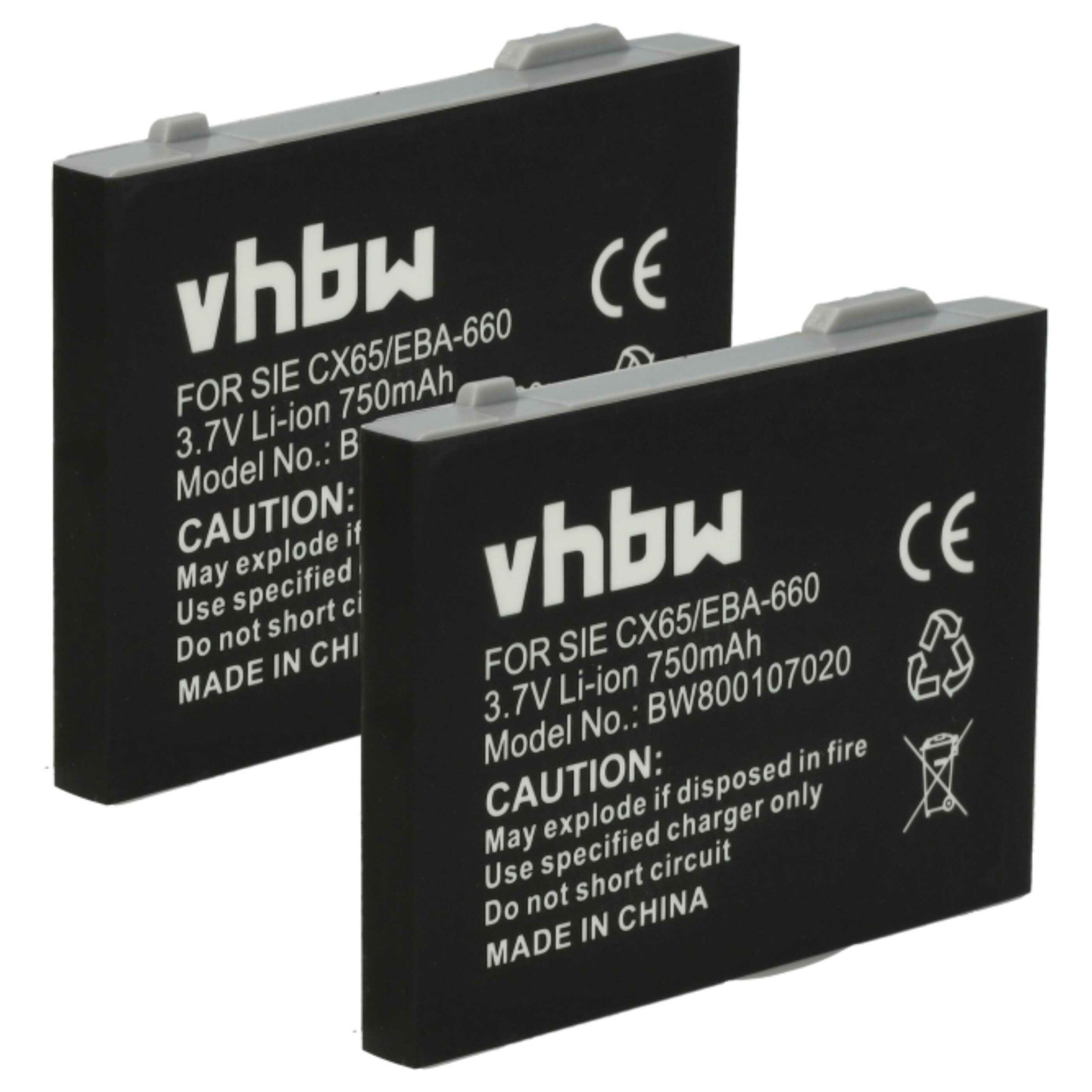 2 Baterias de substituição vhbw para telefones Siemens DECT (EBA-660, EBA-670, EBA-760) - 750 mAh 3.7 V Li-Ion