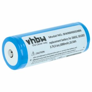 Bateria vhbw para Lanterna Ledlenser - 5000 mAh 3.7V Li-Ion (Substitui 501002)
