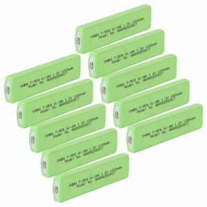 Célula de Bateria NiMH 1100 mAh 1.2V vhbw - Compatível com Aiwa MHB-901 (Conjunto de 10)