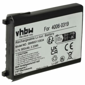 Bateria vhbw 900 mAh 3.7V para Scanner Unitech/PSC/Wasp (95A201004)