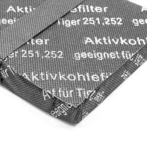 3x Filtro de Carvão Ativado para Aspirador Vorwerk Tiger 250, 251, 252, 260