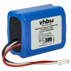 Bateria vhbw 2000mAh 7.2V NiMH para iRobot Proscenic (4409709, GPRHC202N026, W206001001399)