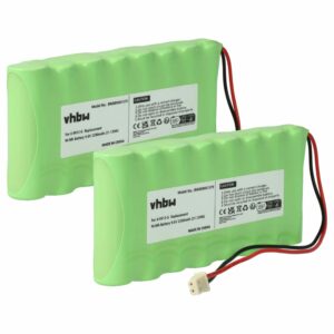 Bateria de Substituição vhbw para Visonic 0-9912-G, 100729, GP130AAH6BMX, 103-300672 - 2200 mAh 9.6 V NiMH (Pack 2x)