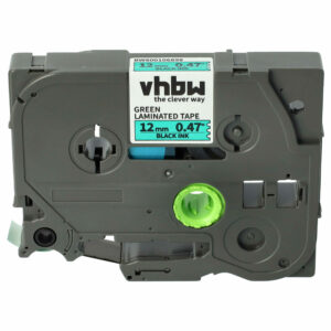 Fita de Etiquetas vhbw compatível com Brother TZE-731, TZ-731 - 12 mm Preto sobre Verde