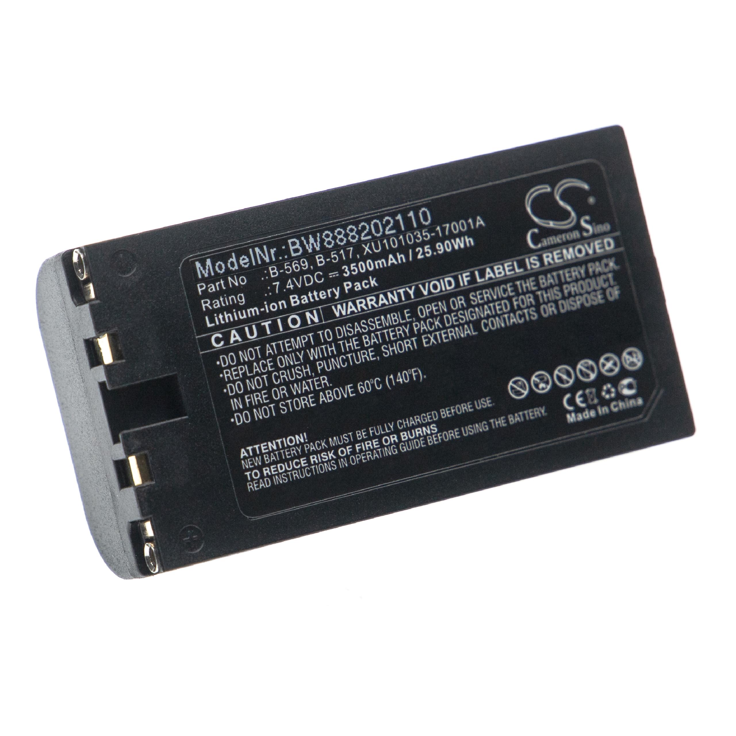 Bateria vhbw para Graphtec XU101035-17001A, B-569, B-517 - 3500 mAh 7.4 V Li-Ion
