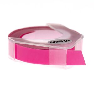 Fita de Etiquetas 3D vhbw para Dymo S0898280 - 9 mm Branco em Rosa Fluorescente