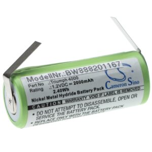 Bateria para Escova de Dentes Elétrica Oral-B 3745, 3762, 3761 - 2000mAh, 1.2V vhbw