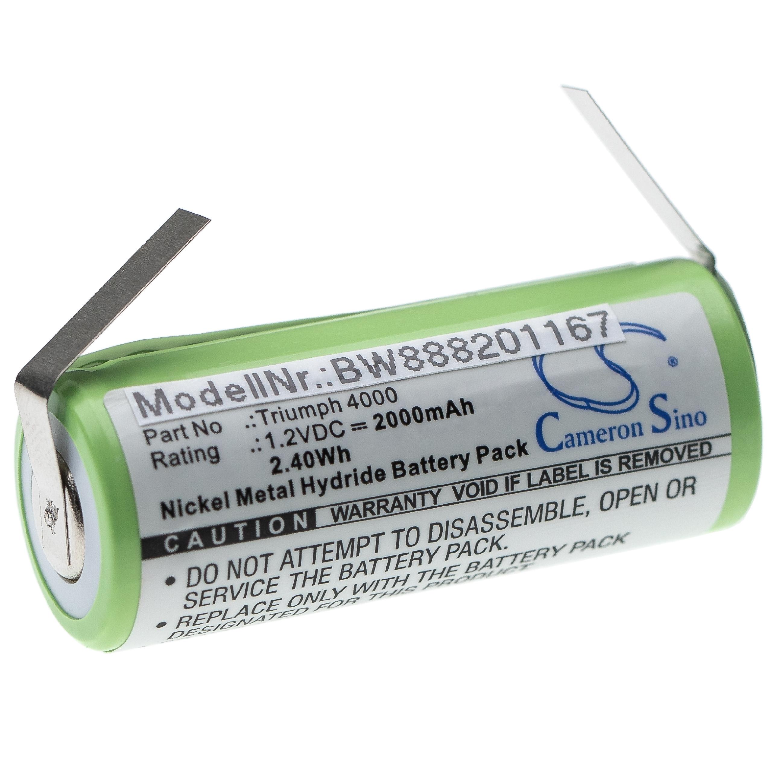 Bateria para Escova de Dentes Elétrica Oral-B 3745, 3762, 3761 - 2000mAh, 1.2V vhbw