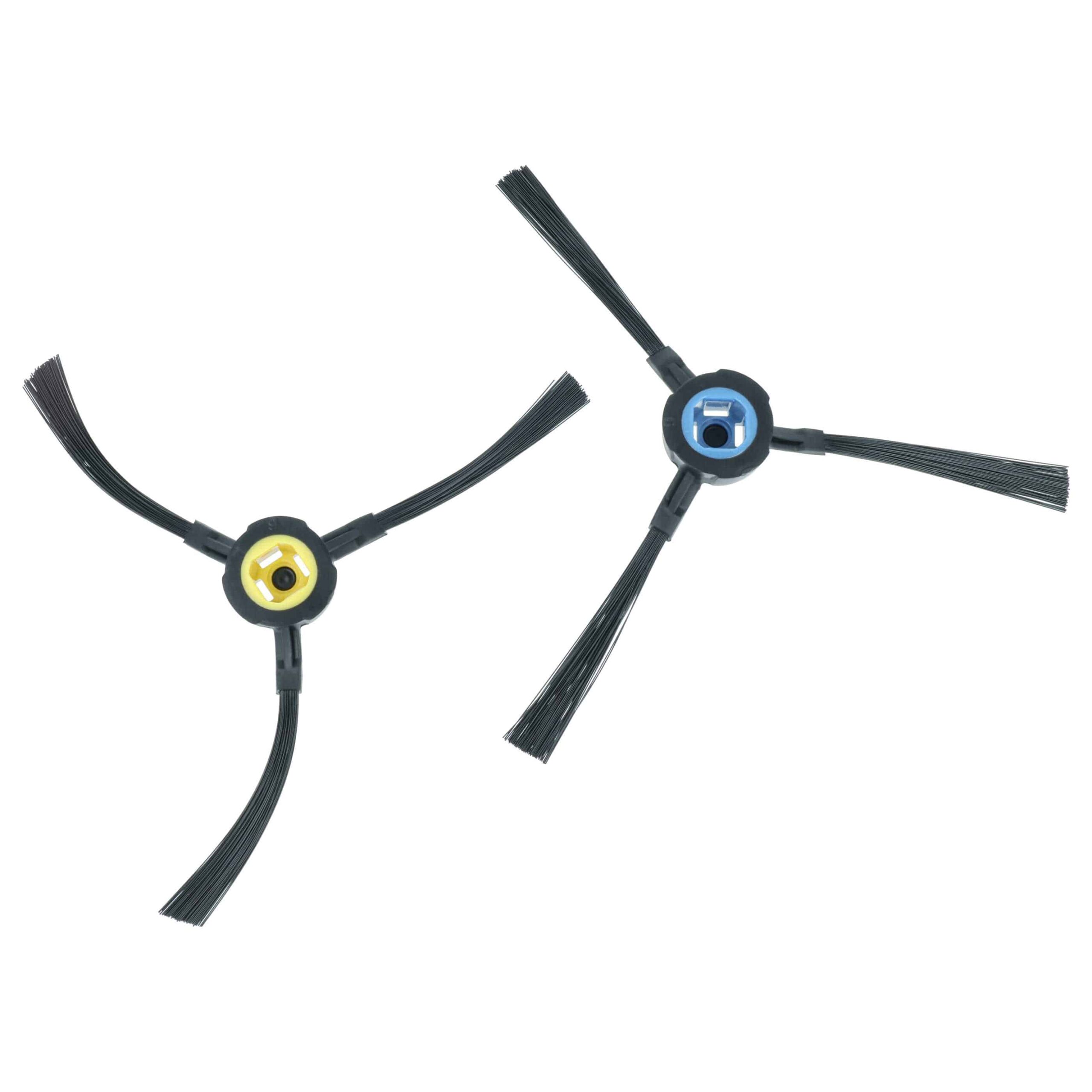 4 Escovas Laterais compatíveis com iLife, Zaco V80 e outros Robôs Aspiradores - 3 braços, preto, azul, amarelo - Image 4