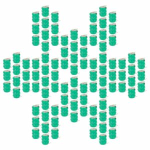 100x Bateria Tipo Botão V80H com 3 Contactos - 80 mAh 3.6V NiMH vhbw