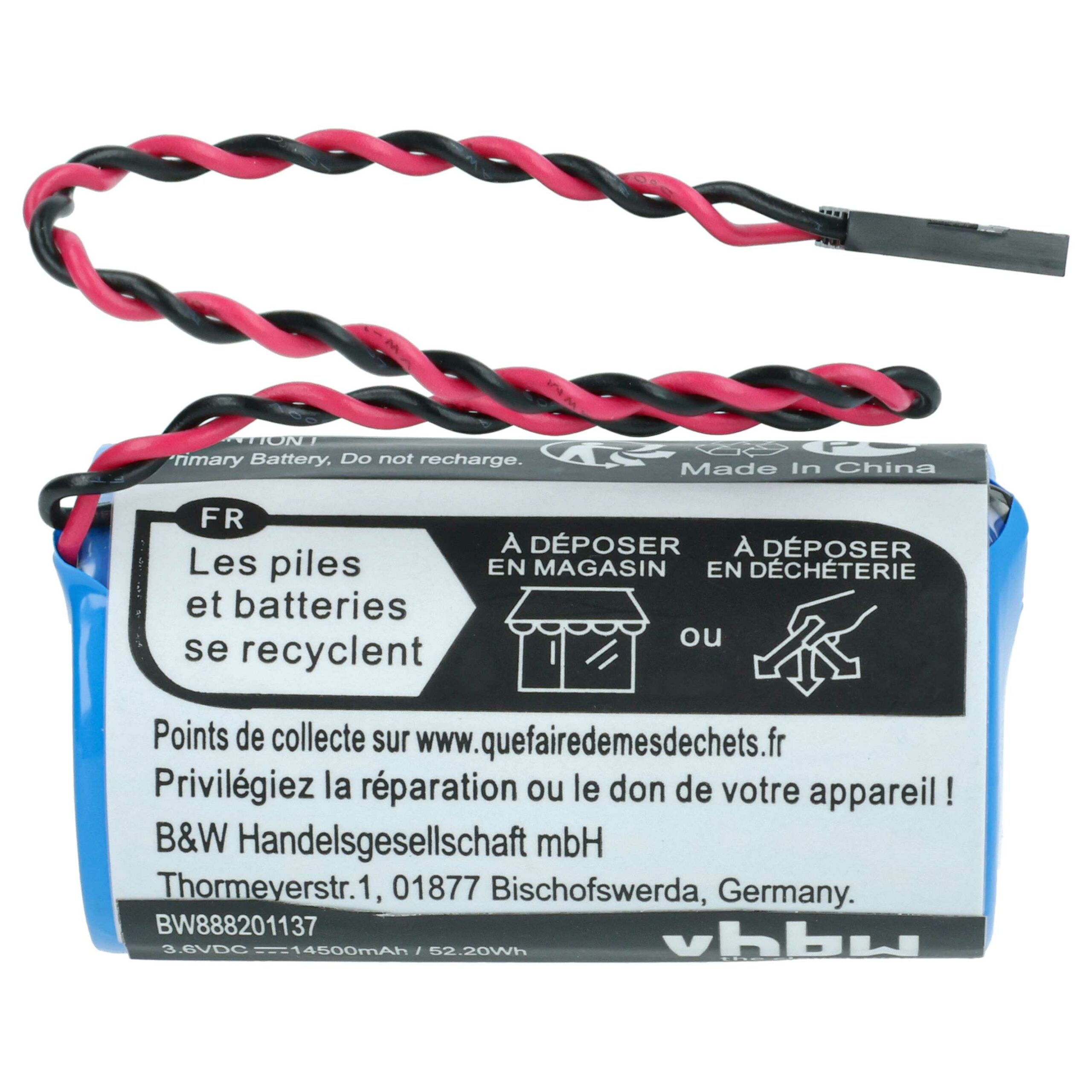 Bateria vhbw Cameron Nuflo 9A-100005111 - 14500 mAh 3.6 V Li-MnO2 - Image 4