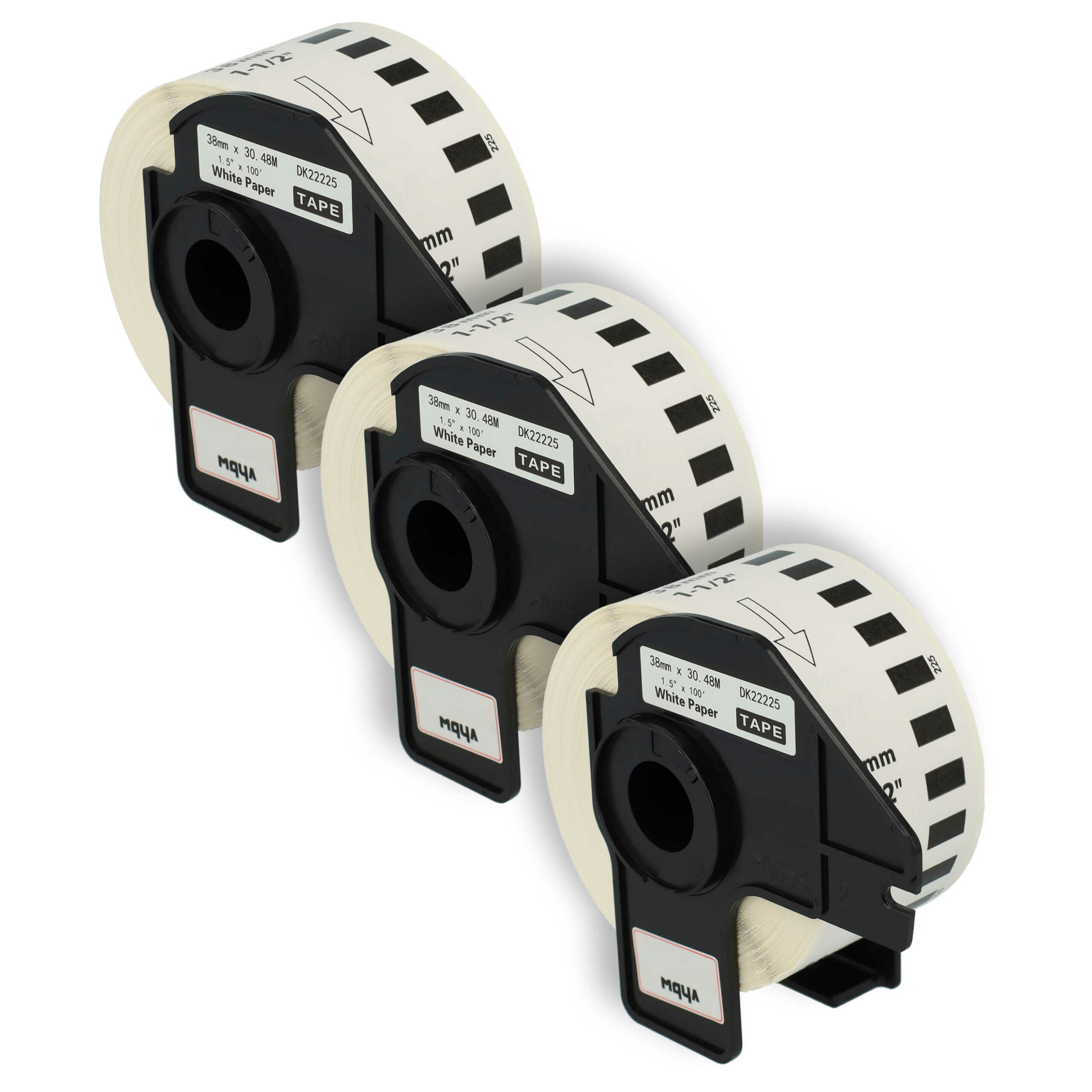 3x Rolo de Etiquetas Compatível Brother DK-22225 - 38 mm x 30.48 m + Suporte