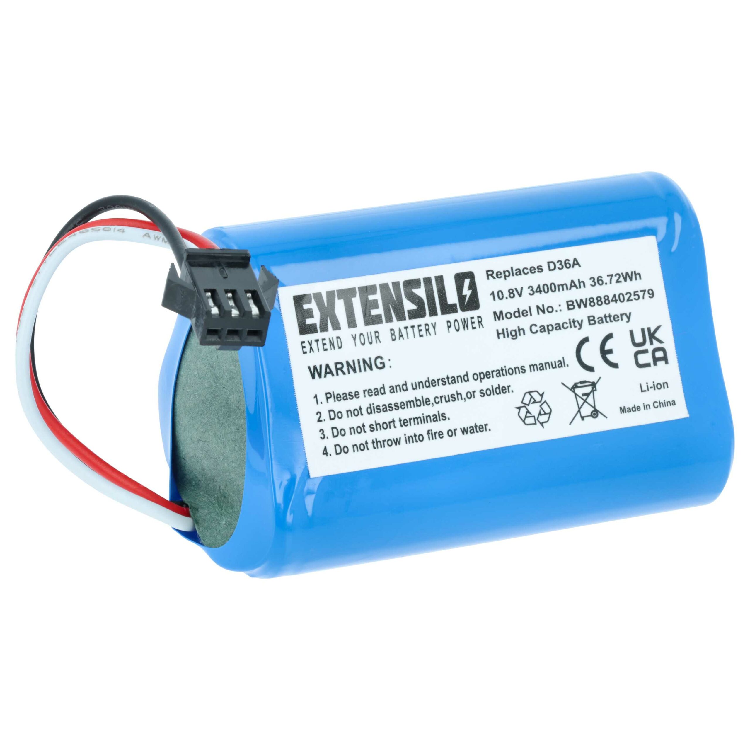 Bateria vhbw para Ecovacs ZJ1450, DA60-Darfon - 3400mAh, 10.8V, Li-Ion