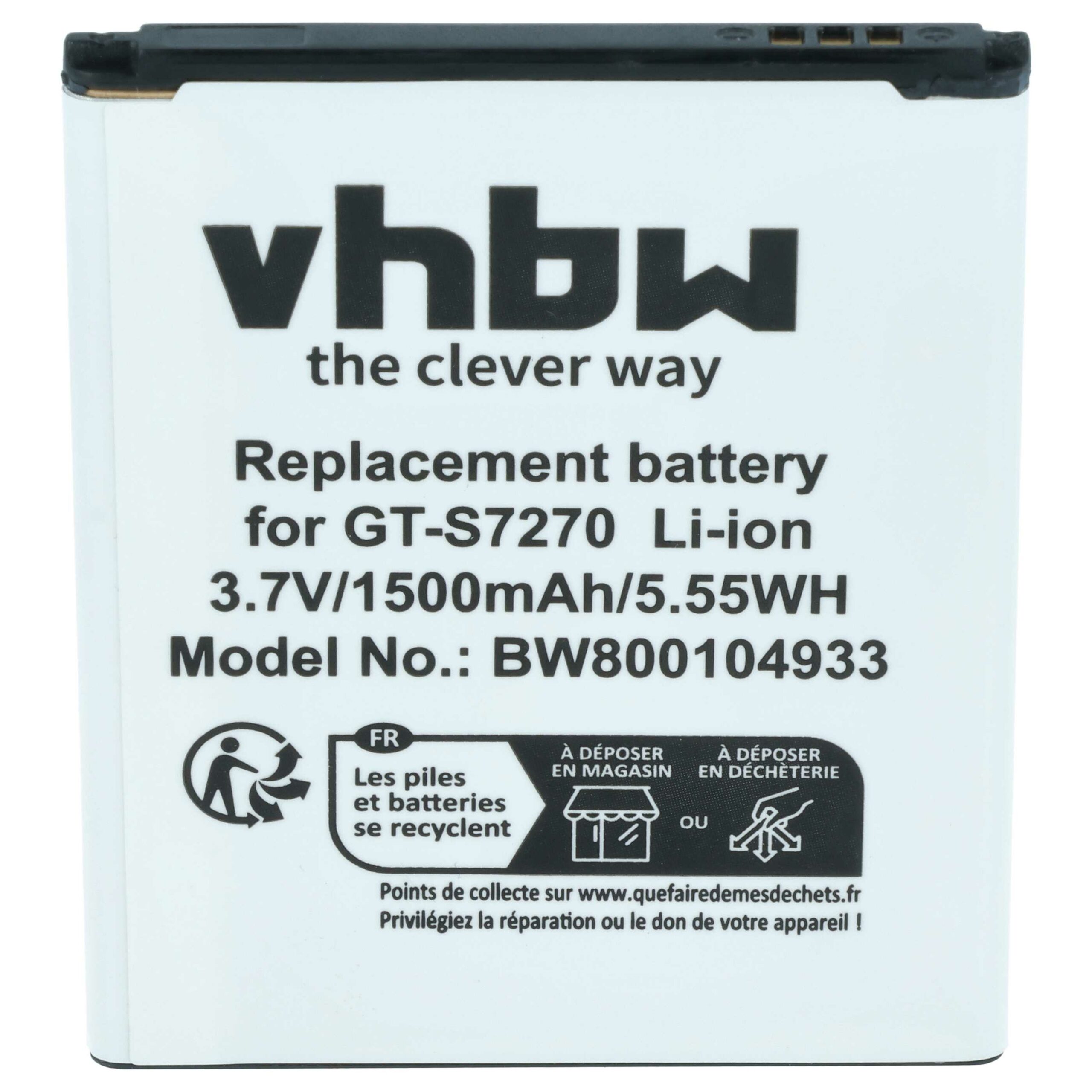 Bateria para Samsung B100, B100AE, EB-B100AE, GH43-03948B - 1500 mAh 3.7 V Li-Ion vhbw - Image 3