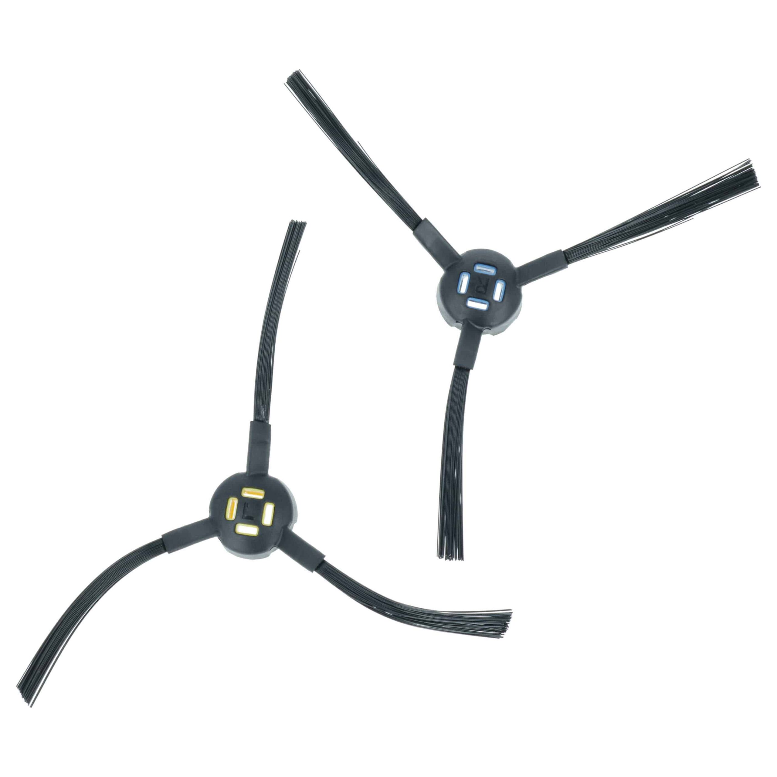 4 Escovas Laterais compatíveis com iLife, Zaco V80 e outros Robôs Aspiradores - 3 braços, preto, azul, amarelo - Image 3