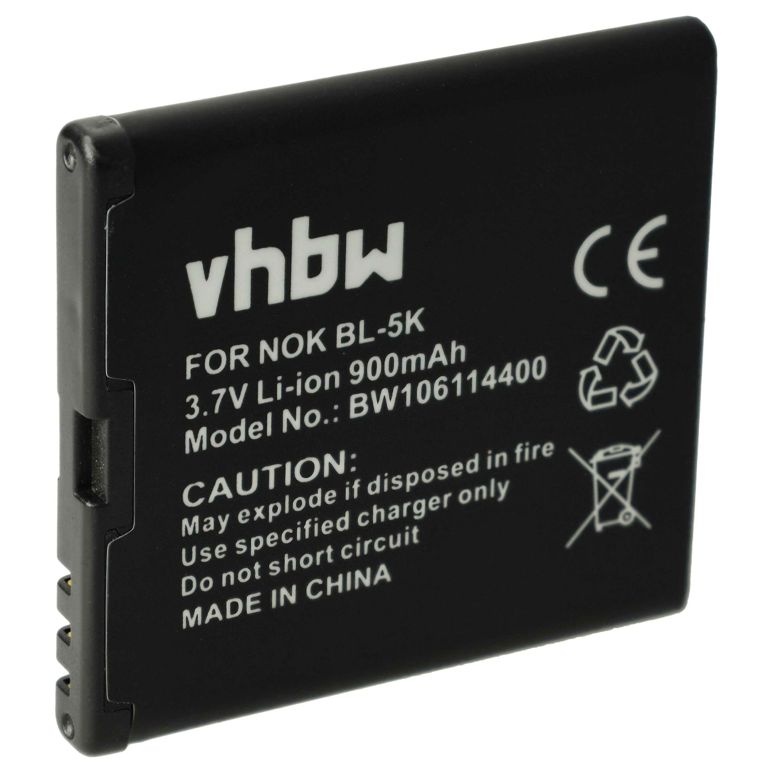 Bateria para telemóvel Nokia BL-5K - 900 mAh 3.7 V Li-Ion vhbw