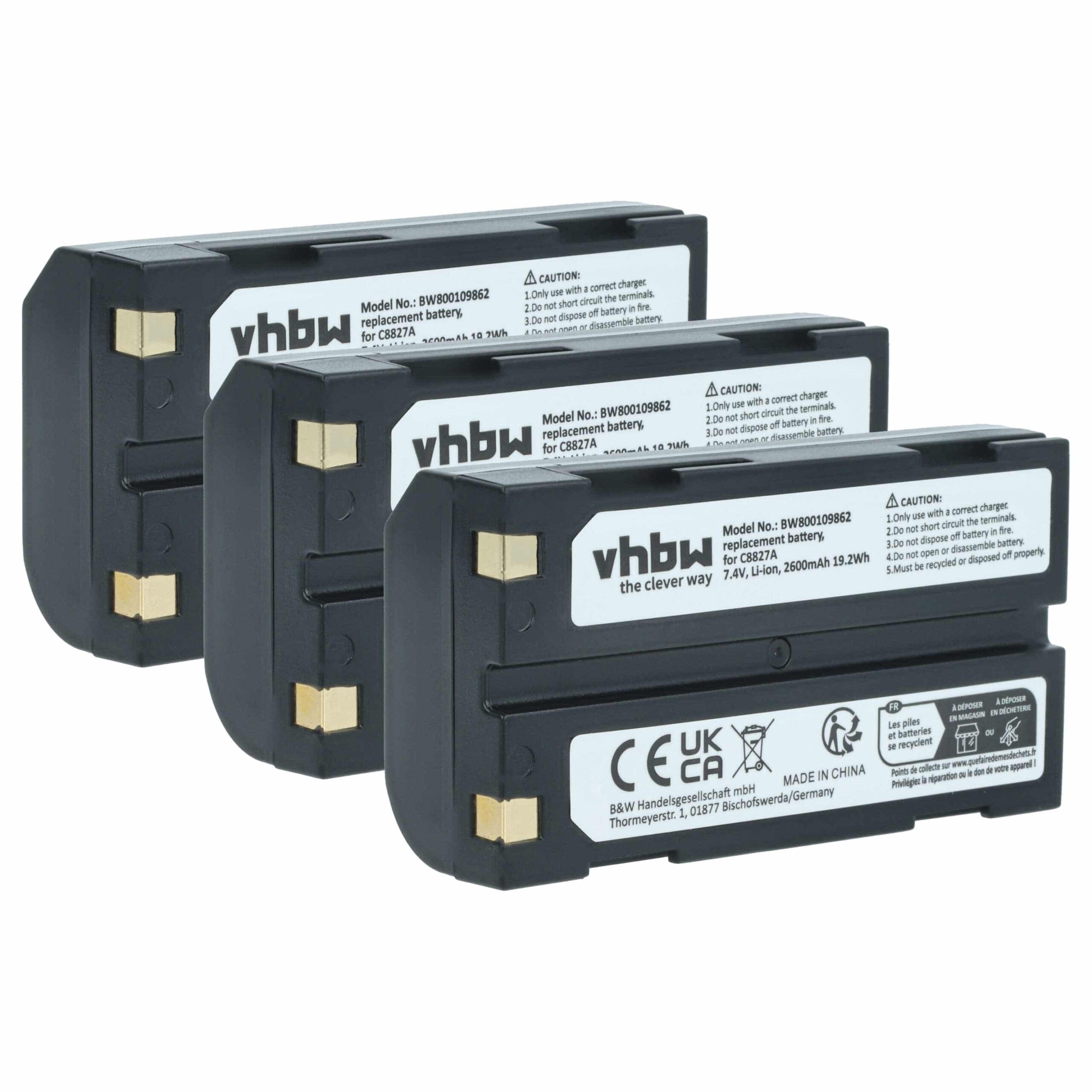 Bateria vhbw 2600mAh 7.4V Li-Ion para CHC 1906110059 (Pack 3x)