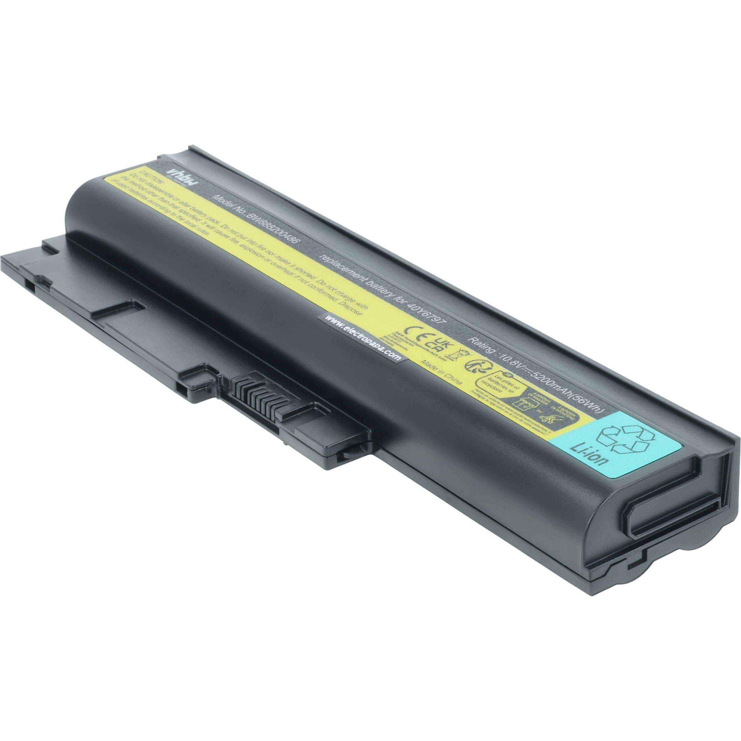 Bateria para Portátil vhbw compatível com IBM/Lenovo 40Y6797, 40Y6798, 40Y6799, 40Y6795 - 5200 mAh 10.8 V Li-Ion - Image 2