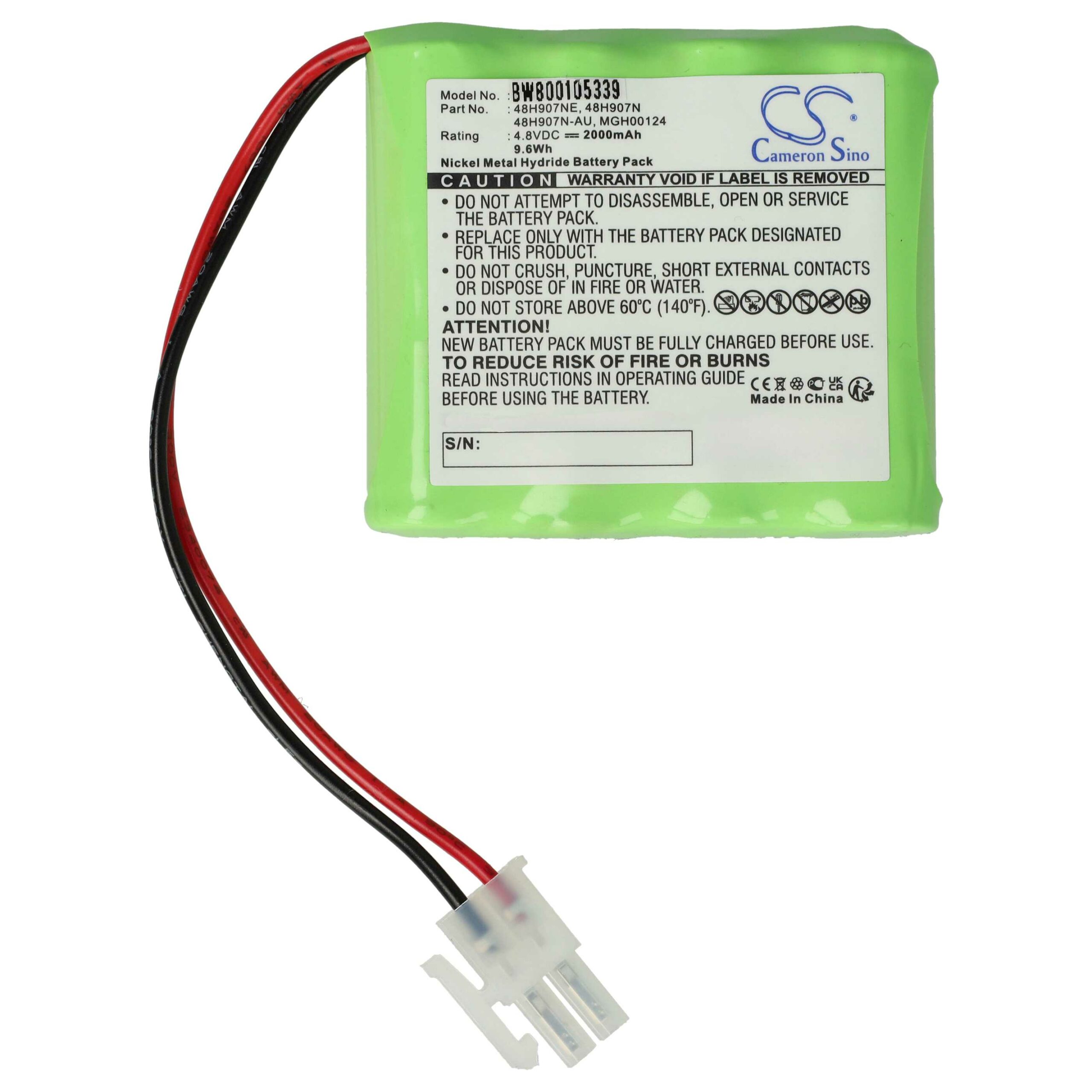 Bateria vhbw para Equipamento Médico Omron 48H907N-AU, 48H907N, MGH00124 - 2000 mAh 4.8 V NiMH - Image 3