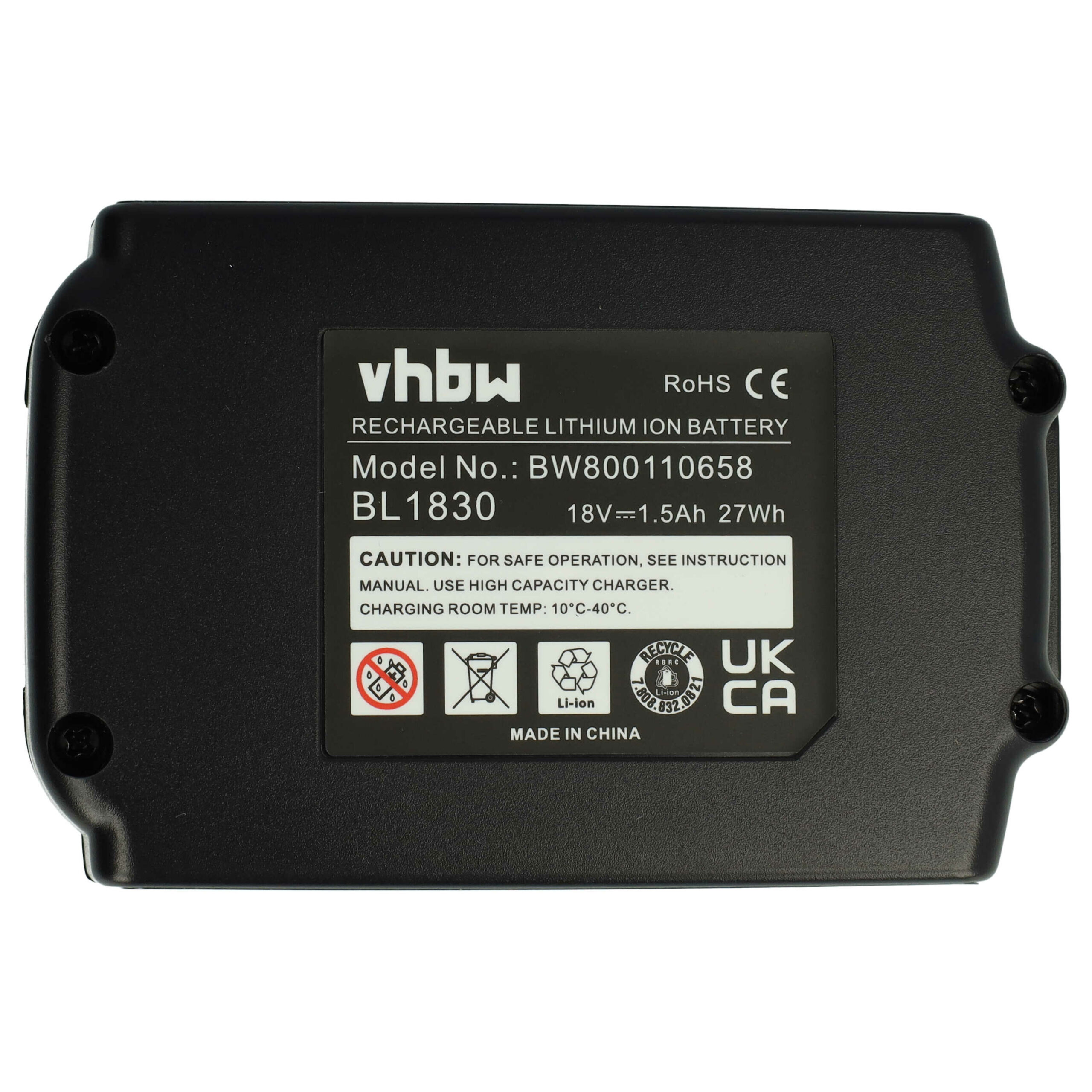 Bateria vhbw compatível com Makita BL1815N - 18 V, 1500 mAh, Li-Ion - Image 2
