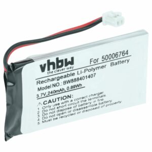 Bateria vhbw para Mitel 50006764, 50005711 - Telefone Fixo DECT 240 mAh 3.7 V Li-polymer
