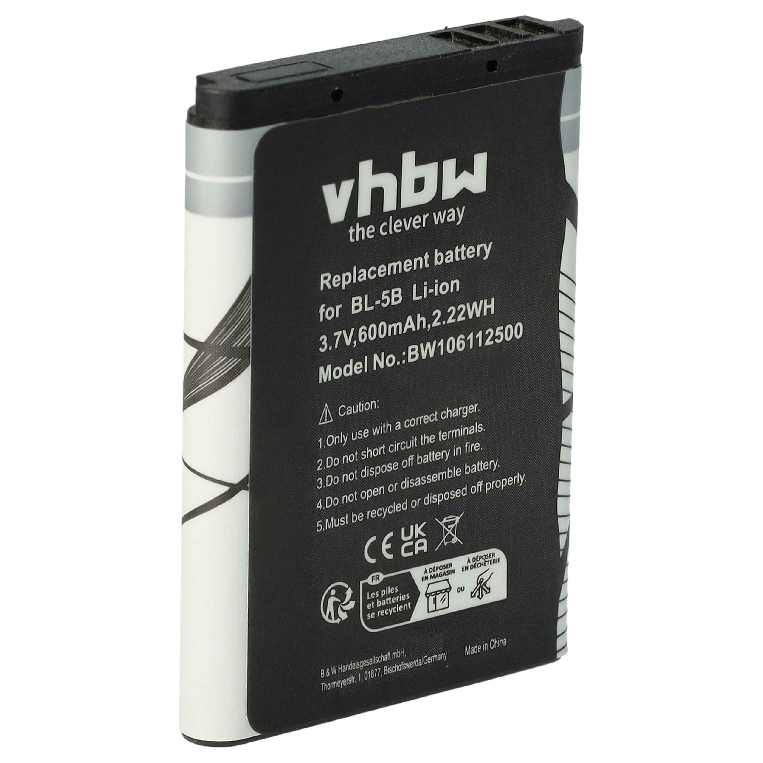 Bateria para Telemóvel vhbw - Compatível com Blu N5B80T - 600 mAh 3.7 V Li-Ion - Image 3