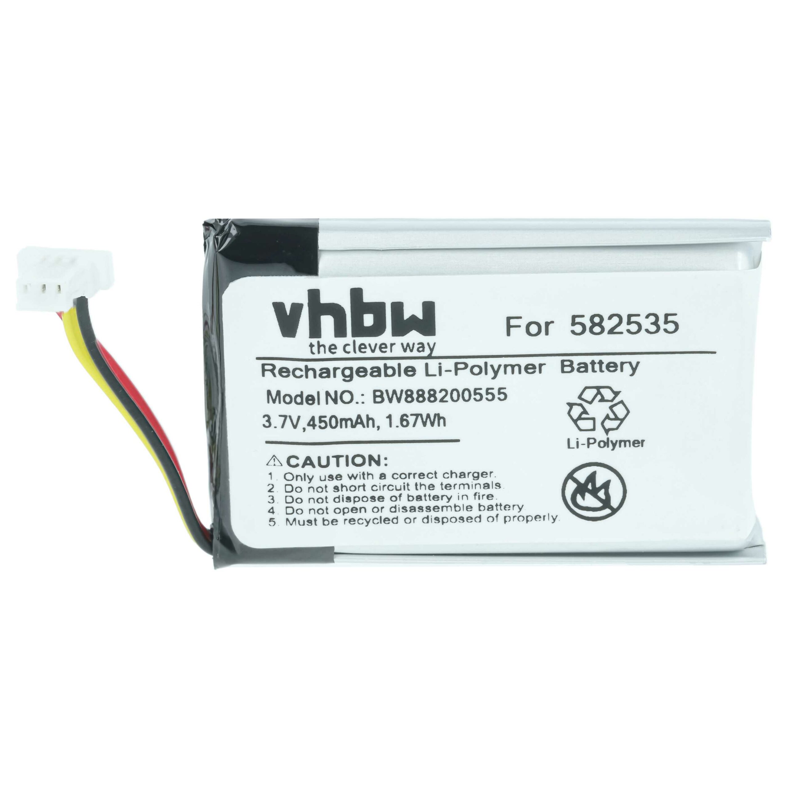 Bateria vhbw para Câmara de Vídeo Mio 582535 - 450 mAh 3.7 V Li-polymer - Image 3