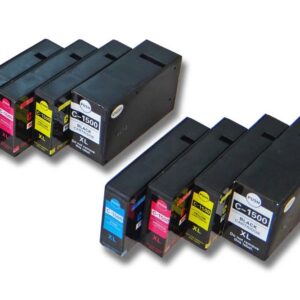 Pack 8 Cartuchos de Tinta vhbw compatíveis com Canon PGI-1500 XL - Preto, Ciano, Magenta e Amarelo