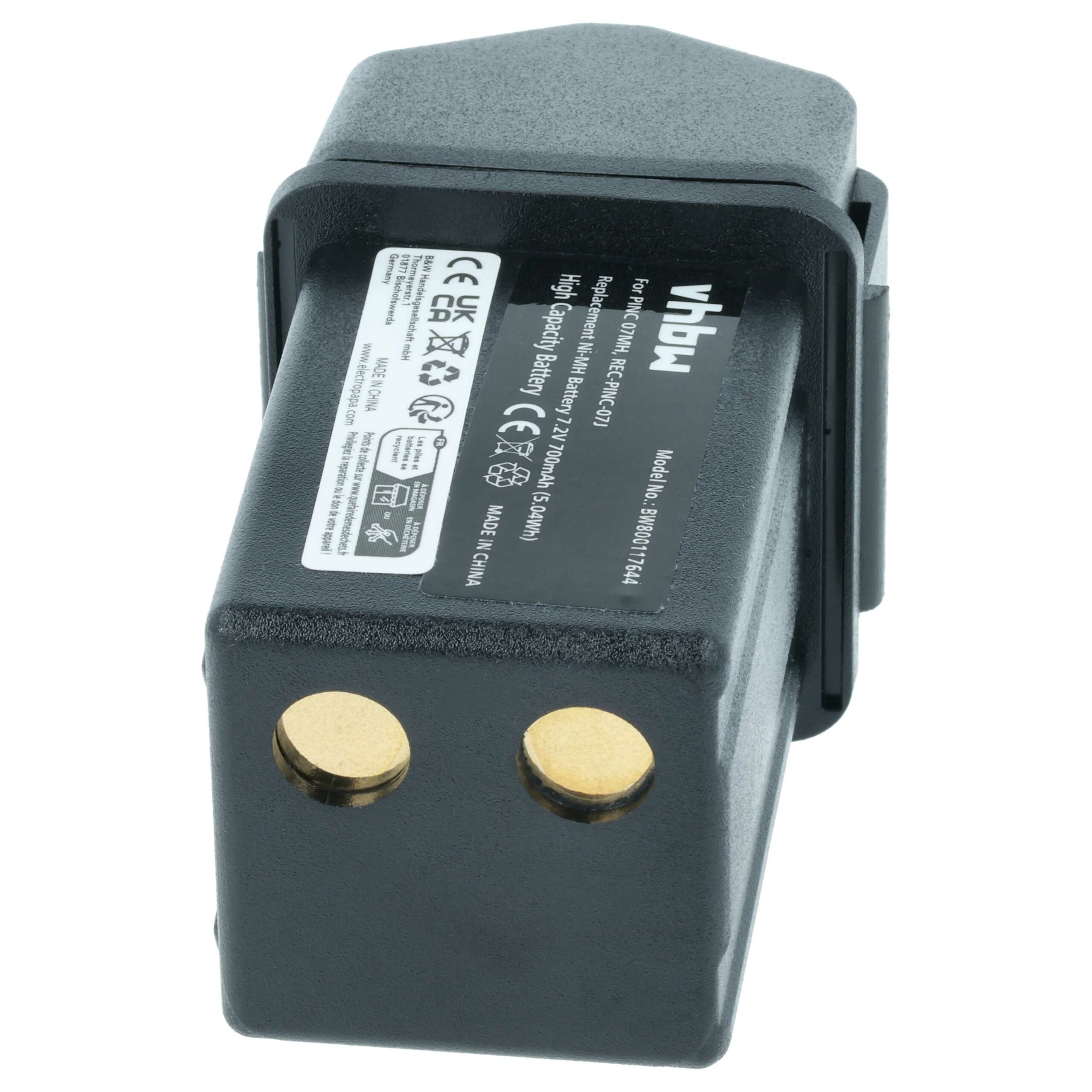 Bateria de Substituição para Comando Elca REC-PINC-07J, PINC 07MH - 700 mAh 7.2V NiMH vhbw - Image 4