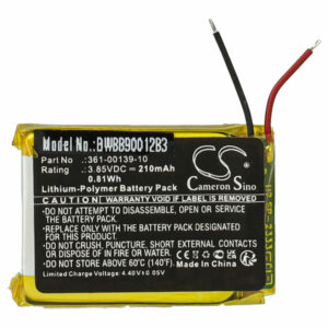Bateria vhbw para Smartwatch Garmin 361-00139-10 - 210 mAh 3.85 V Li-polímero
