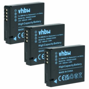 3x Bateria substitui Leica BP-DC10E, BP-DC10 - 1000mAh, 3.6V, Li-Ion com Chip de Info