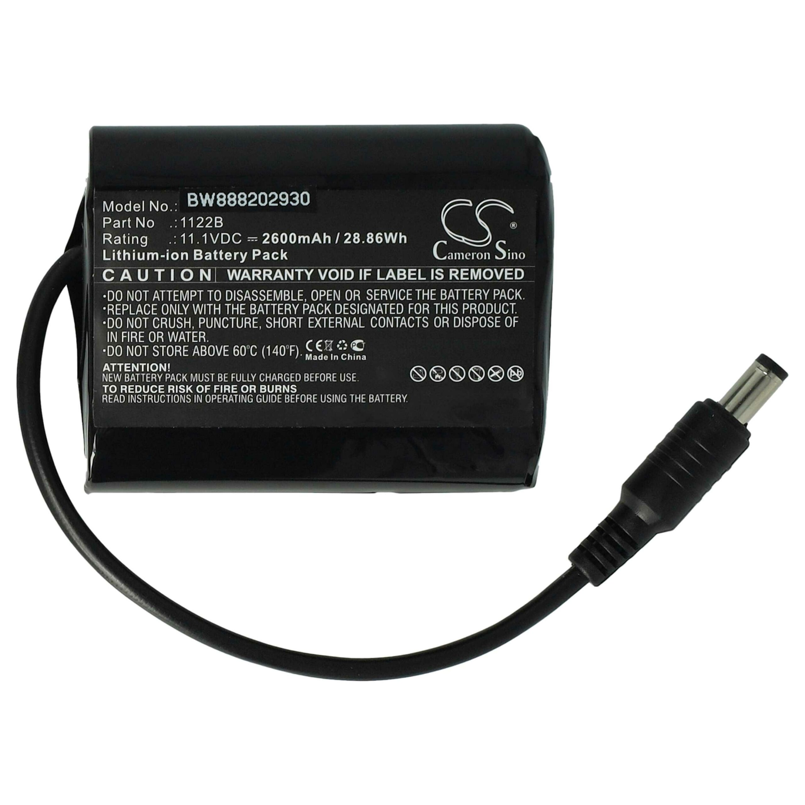 Bateria para Luvas de Mota Aquecidas Venture Heat 1122B - 2x 2600 mAh 11.1V Li-Ion vhbw - Image 3