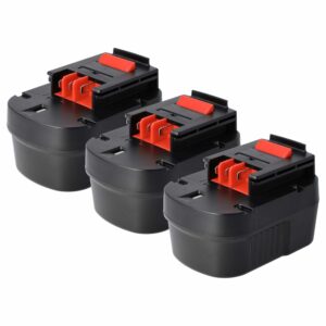 Pack 3 Baterias vhbw para Black & Decker A12, A12E, A12EX - 12V 1500mAh NiMH
