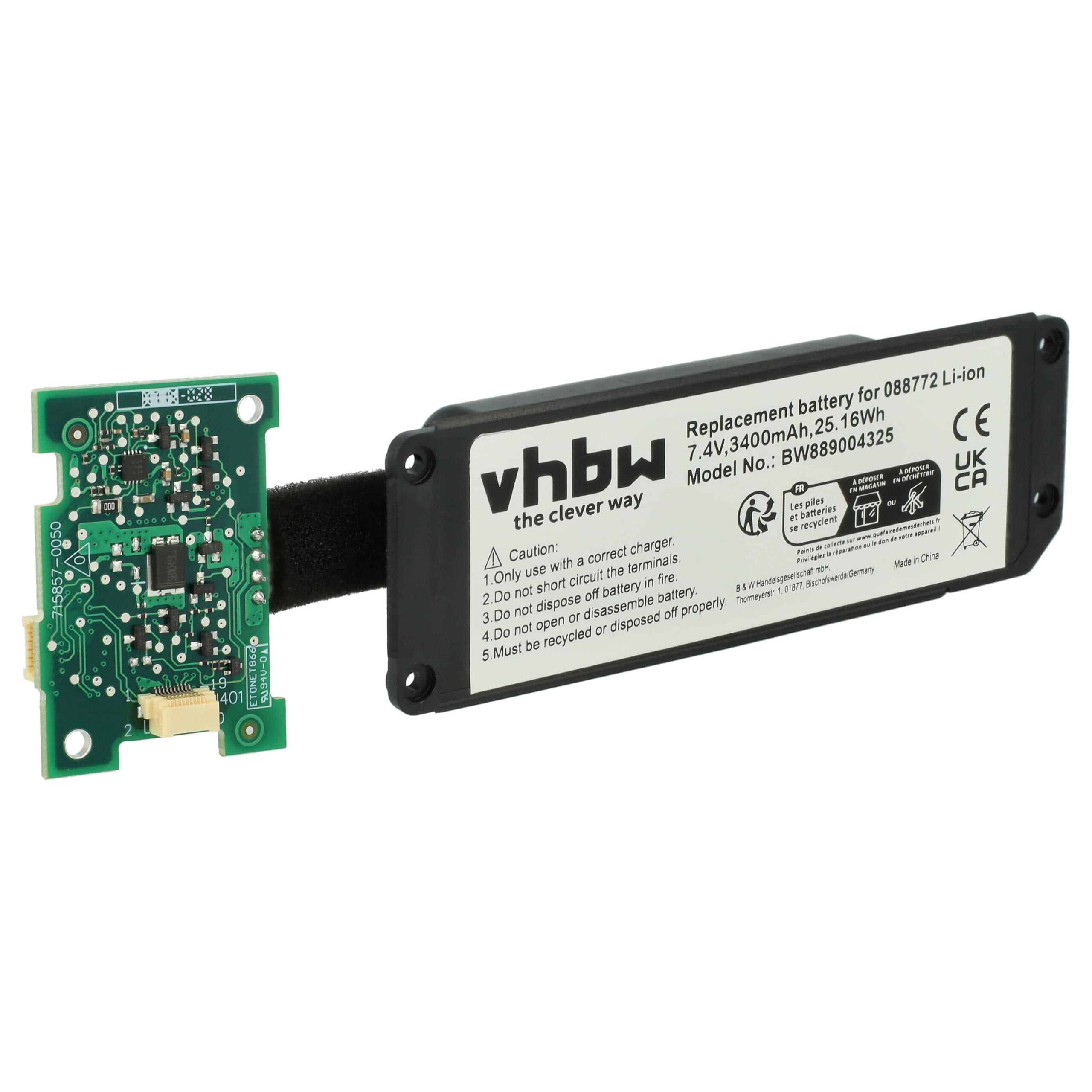 Bateria vhbw para Bose SoundLink Mini 2 - Li-Ion 3400 mAh com Placa de Circuito - Image 2