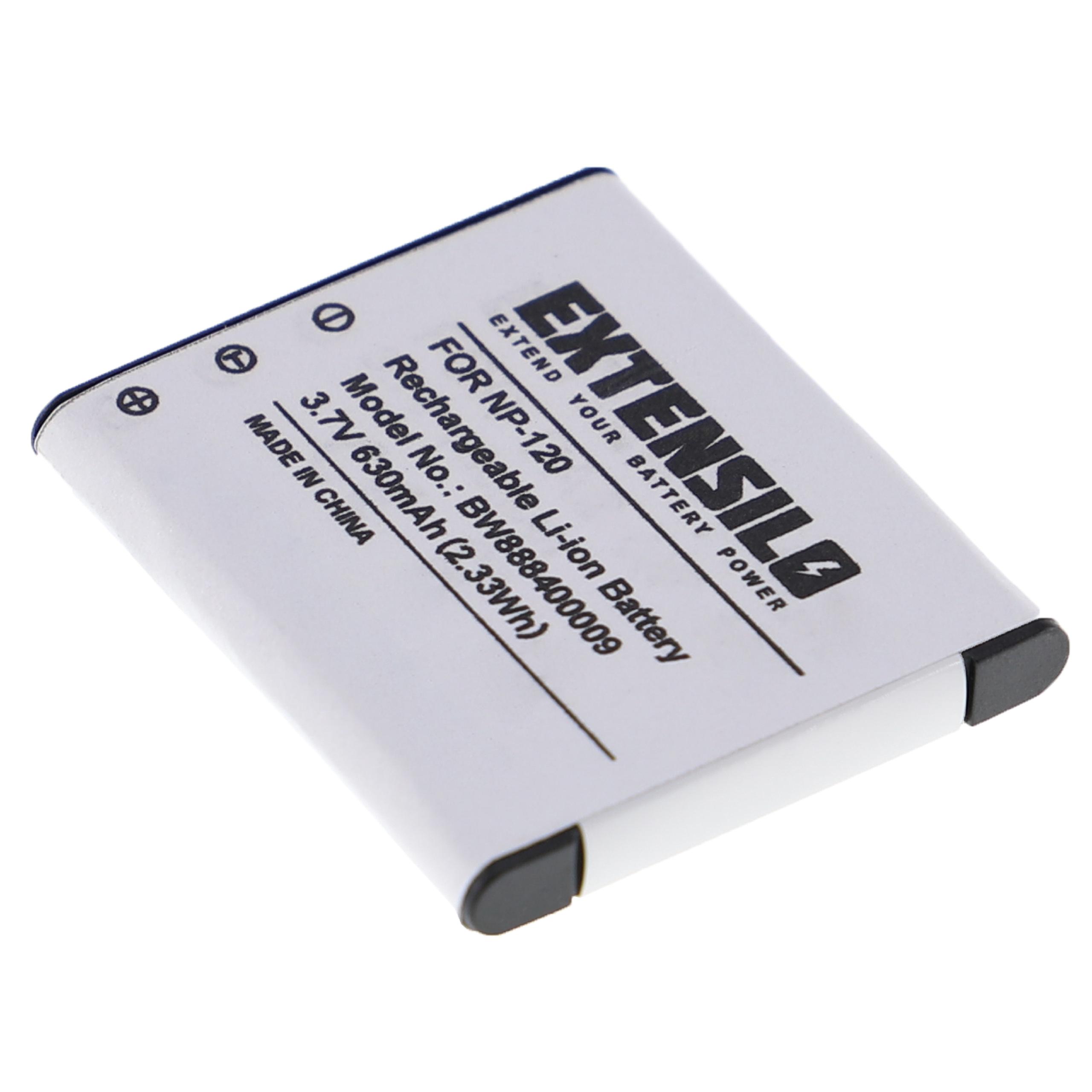 2x Bateria EXTENSILO NP-120DBA / NP-120 para Casio - 630mAh, 3.7V, Li-Ion - Image 4