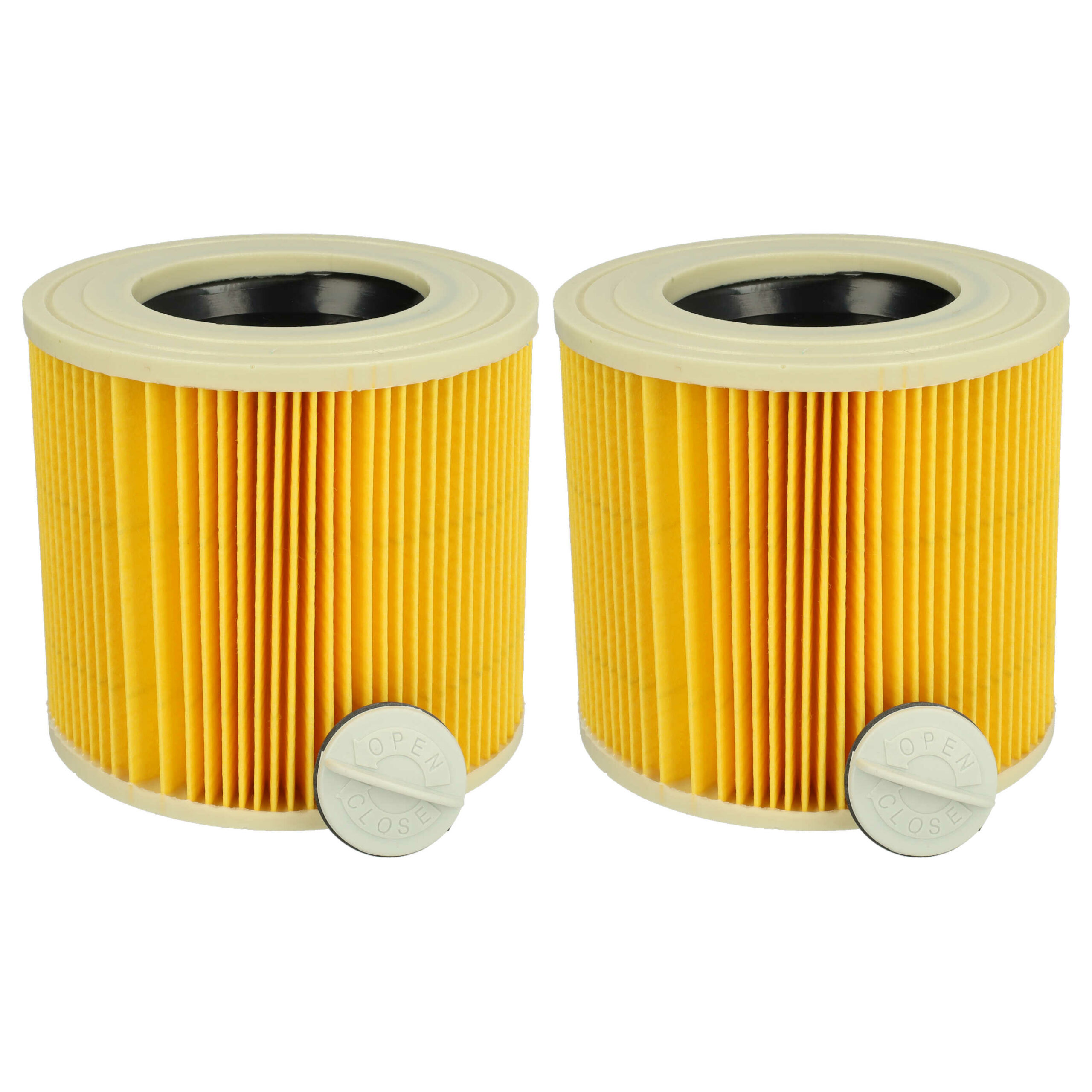 2x Filtro de Cartucho de Substituição vhbw para Kärcher 2.863-303.0, 6.414-547.0 e PowerPlus, Amarelo